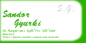 sandor gyurki business card